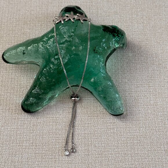 Adjustable Slider Bracelet with Silver Starfish - Picture 2 of 5